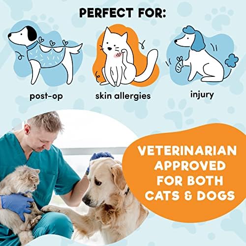 BENCMATE Inflatable Dog Cone Collar Alternative, Soft Dog Cone for Small Medium Large Dogs and Cats, Neck Recovery ECollar Donut Collar After Surgery (Medium, Blue)