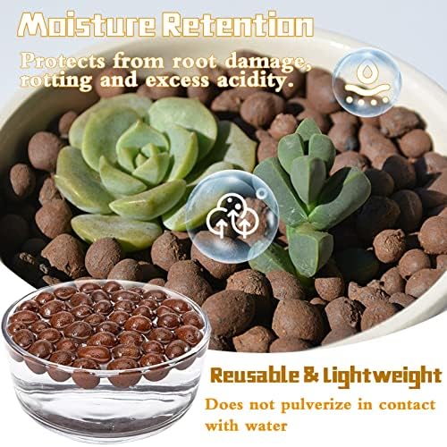 Legigo 10 LB Organic Leca Clay Pebbles for Plants, 4mm-16mm 100% Natural Leca Balls for Indoor Plants, Hydroton Clay Pebbles for Plants Hydroponic Aquaponics Growing Orchid Drainage Terrarium