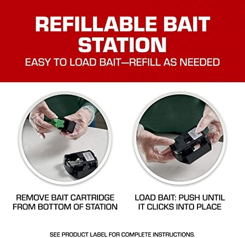 Tomcat Mouse Killer Child and Dog Resistant, Refillable Station for Indoor and Outdoor, 1 Station and 16 Poison Block Refills
