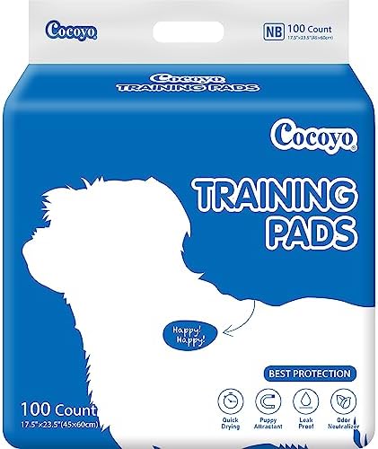 COCOYO Best Value Dog Training Pads | Dog Pee Pads | Super Absorbent Puppy Pads (17.5" x 23.5", 100 Count),Blue