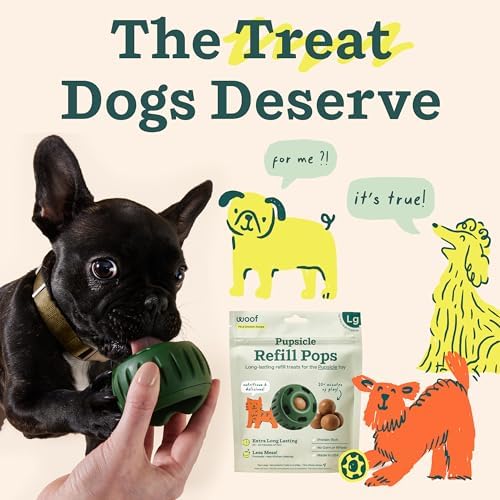 WOOF Pupsicle Chicken Refill Pops, Delicious Long Lasting Dog Treats, Wholesome Ingedients, Pre-Made Large Pupsicle Refills Pops- for Dogs 25-75 lbs - 7 Count