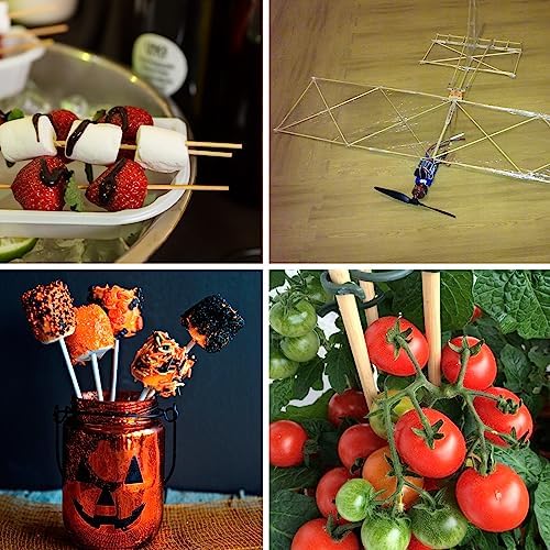 200 PCS Bamboo Marshmallow Roasting Sticks, SMores Skewers for Fire Pit, Proper Long 16 Inch Heavy Duty 4mm Thick Wooden Smores Sticks for Open Fire Pits Roaster Barbecue Hot Dog Camping Kebab Sausage
