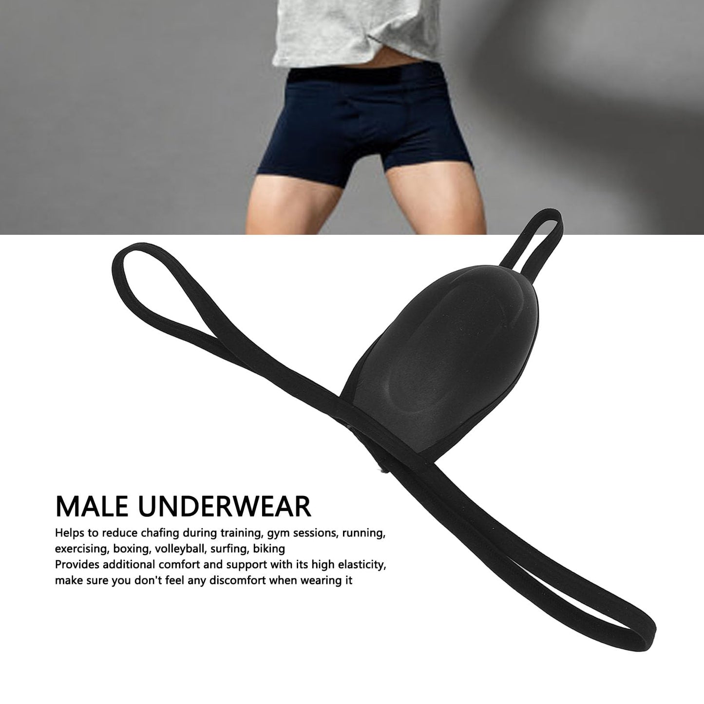 Zetiling High Elasticity Comfortable Scrotal Support Jock Strap Underwear for Vasectomy Recovery Gym Running Exercising (M), Medium