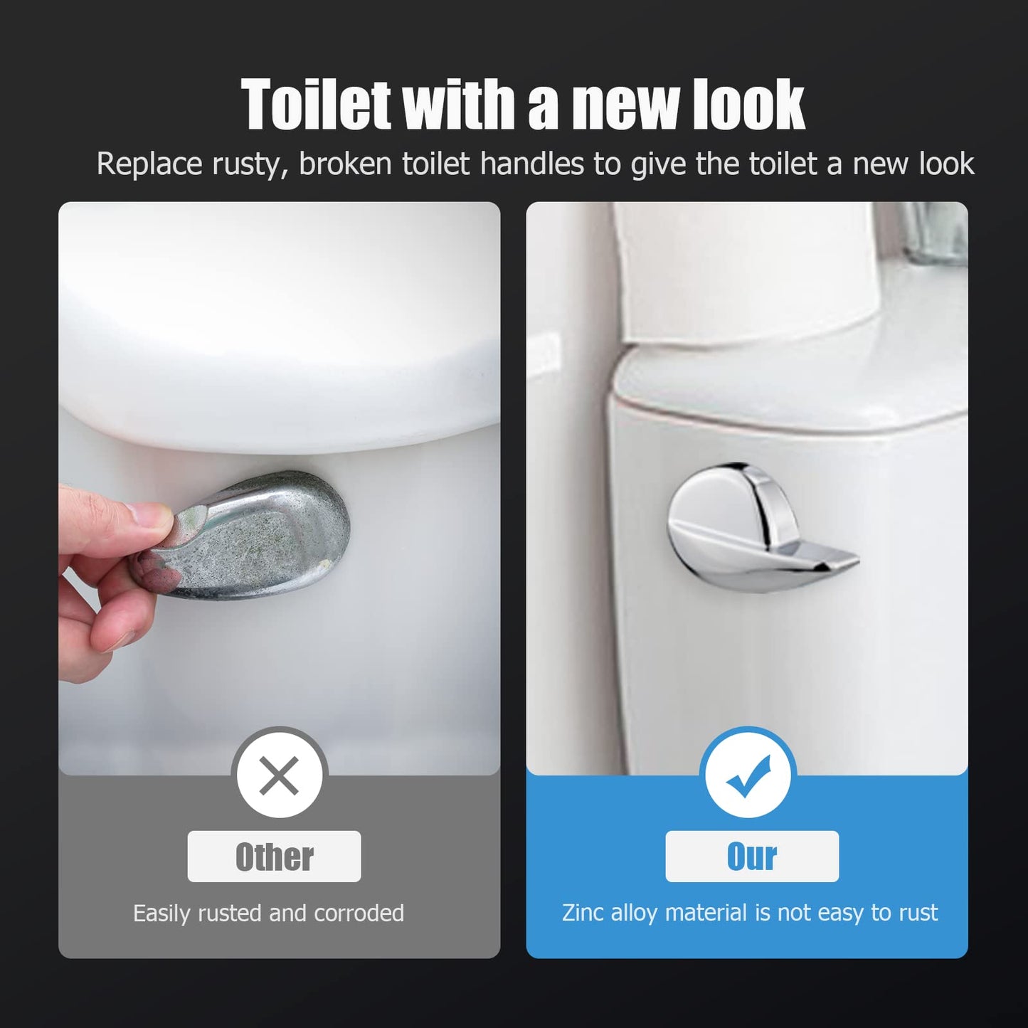 Toilet Handle Replacement Parts, Toilet Tank Flush Lever for TOTO THU004-CP Trip Lvr for St701Cst854884 for TOTO ST701, CST853, CST854, CST884, CST604CEF, CST614CEF Flush Handle
