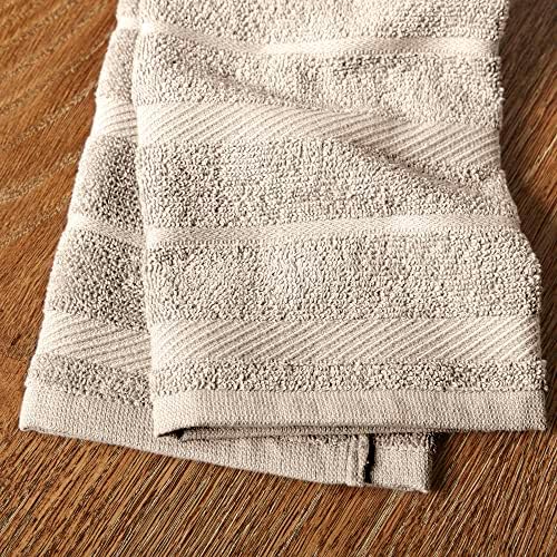 KitchenAid Albany Kitchen Towel 4-Pack Set, Milkshake Tan/White, 16"x26"
