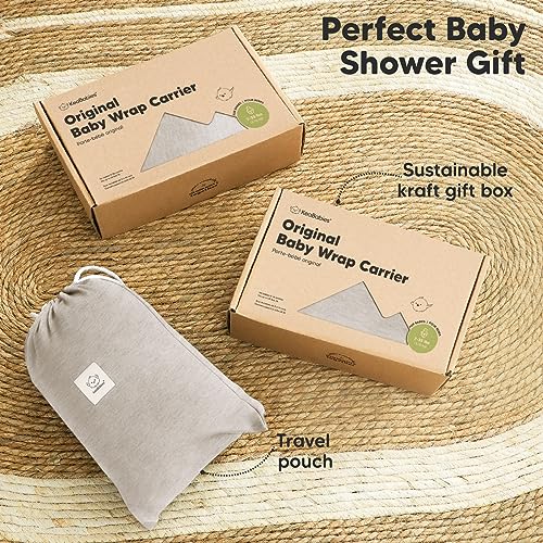 KeaBabies Baby Wrap Carrier - All in 1 Original Baby Carrier Newborn to Toddler Sling, Easy to Wear, Hands Free Bonding, Lightweight, Breathable Infant Wraps (Stone Gray)