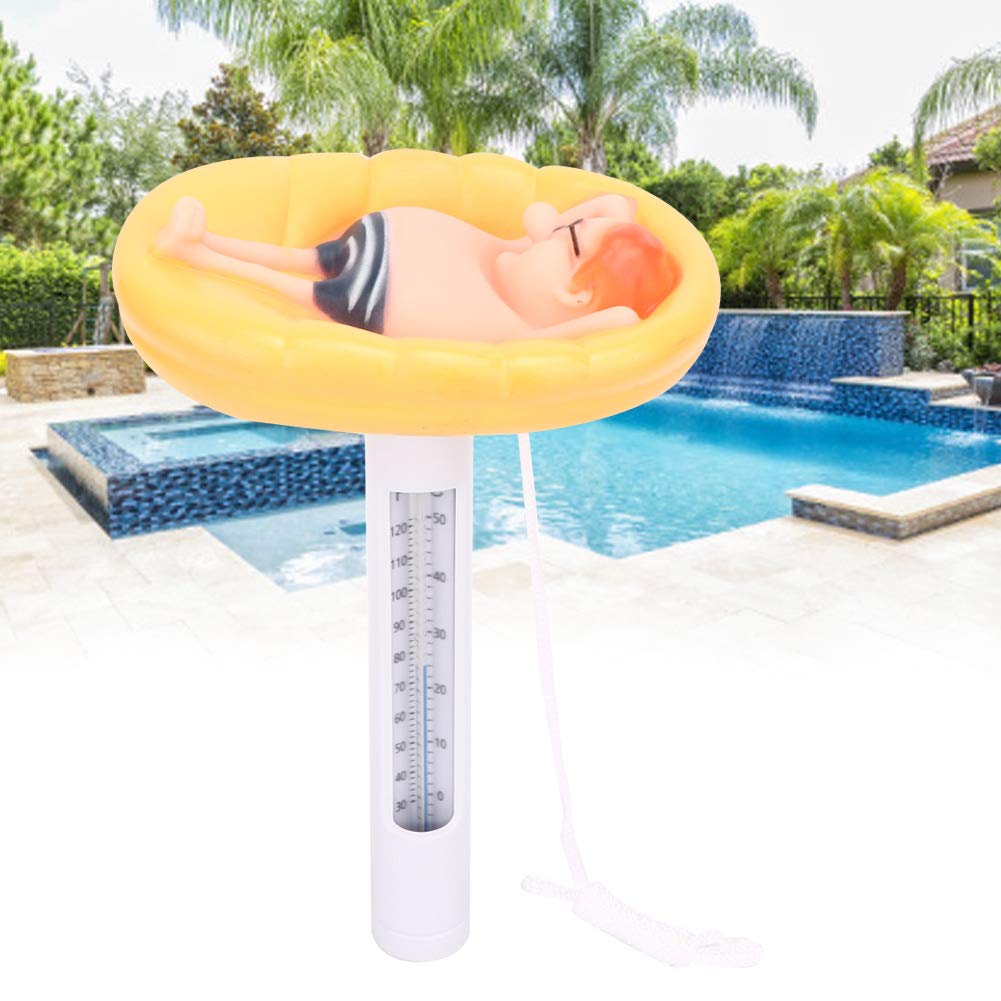 Floating Pool Thermometer, Cute Swimming Pool Thermometer with String, Floating Water Thermometer for Swimming Pool, Spa, Aquariums