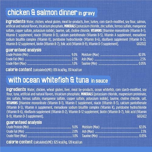 Purina Friskies Gravy Wet Cat Food Variety Pack, Savory Shreds With Beef, Turkey and Cheese Dinner, Chicken and Salmon Dinner, With Ocean Whitefish and Tuna - (Pack of 32) 5.5 oz. Cans