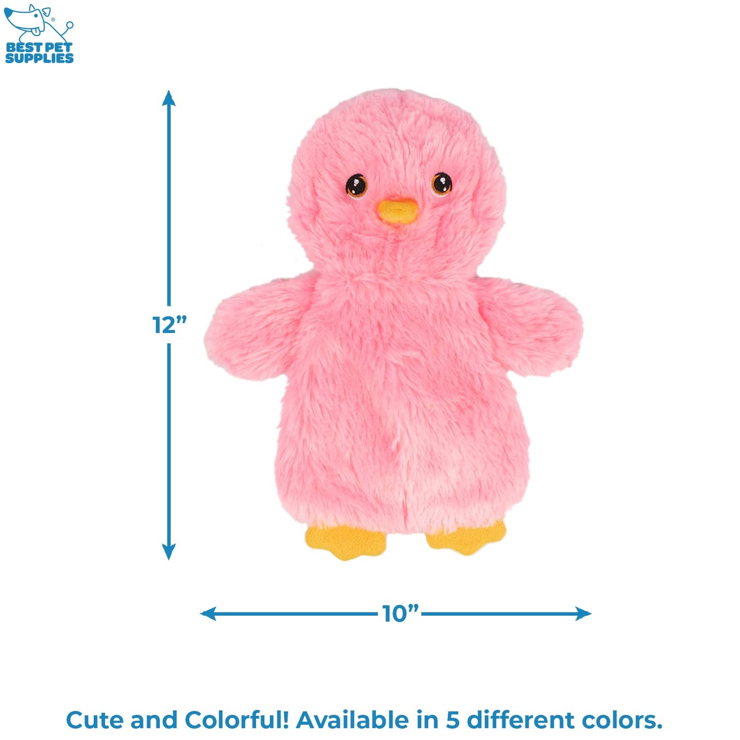 Best Pet Supplies Chicken Crinkle Plush Dog Toys for Interactive Play, Puppy and Senior Indoor Play, Colorful Chicken Toy Shape, Cute and Cuddly - Crinkle Chicken Bundle (Yellow, Pink, Blue)