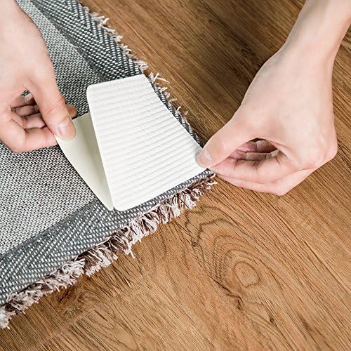 Home Techpro Rug Pads Grippers, 16 Pack Non Slip Washable Grippers for Rug, “Vacuum TECH” - New Materials to Anti Curling Rug Pad : Keep Your Rug in Place & Make Corner Flat and Easily Peel Off (16)