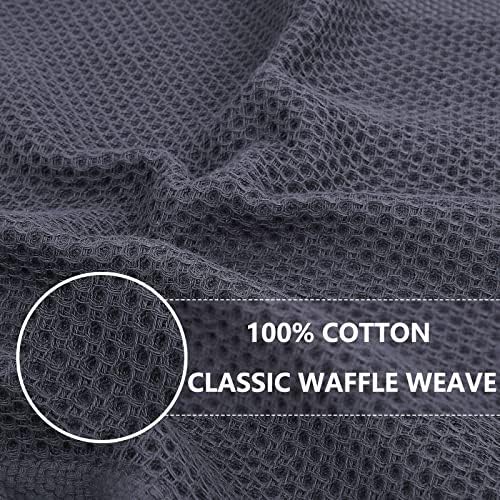 Homaxy 100% Cotton Waffle Weave Kitchen Dish Cloths, Ultra Soft Absorbent Quick Drying Dish Towels, 12 x 12 Inches, 6-Pack, Mixed Color