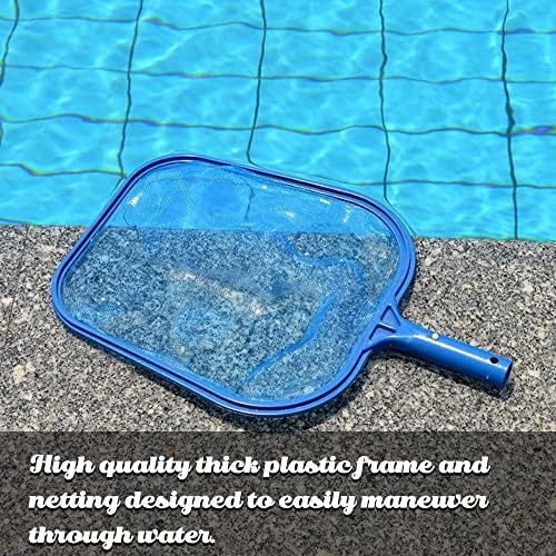 Sunnyglade Swimming Pool Cleaner Supplies/Professional Heavy Duty Pool Leaf Rake Fine Mesh Frame Net/Cleaning Leaf Skim Net (1, Blue)