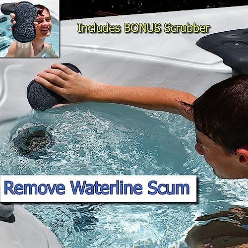 The Skimmie Scoop - Patented Handheld Skimmer with Fine Mesh Net for Spa, Hot Tub, Cold Plunge and Small Pool Cleaning - Lightweight and Durable with Powerful Suction Cup - Clean Out Filter (White)