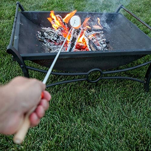 MalloMe Smores Sticks for Fire Pit - Accessories for Campfire Marshmallow Roasting Sticks Smores Kit Outdoor - Smore Skewers Hot Dog Fork For Outside, Camping Essentials Bonfire Gear Long 32" 8 Pack