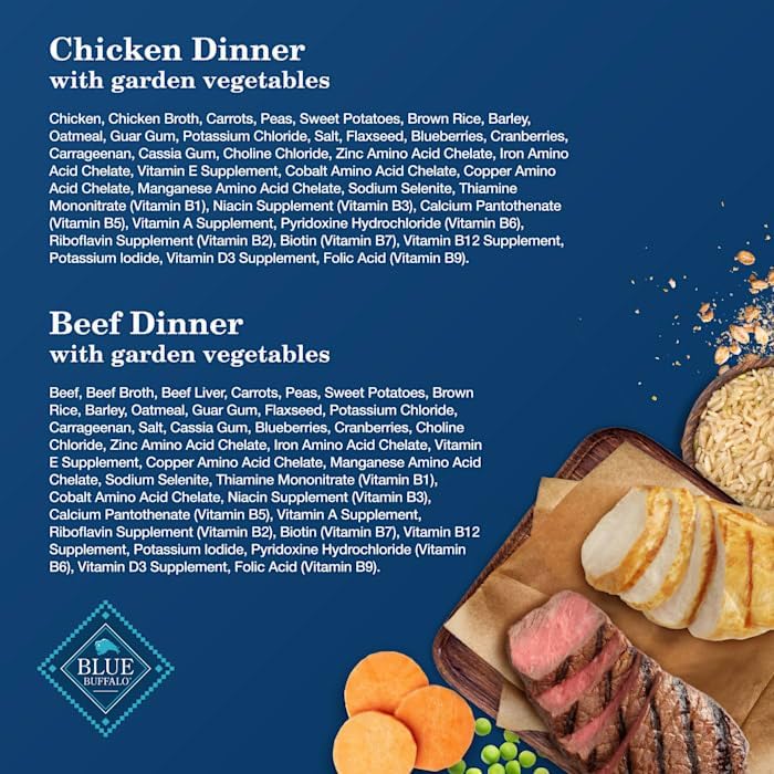 Blue Buffalo Homestyle Recipe Adult Wet Dog Food, Made with Natural Ingredients, Chicken and Beef Dinner Variety Pack, 12.5-oz Cans (6 Count, 3 of each)