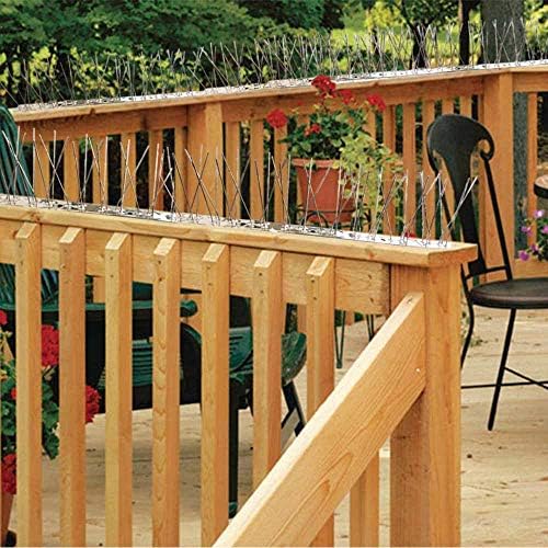 PANGCH Bird Spikes,Stainless Steel Bird Spikes Metal Bird Spikes Fence Spikes Easy to Install - 10 Strips 10.82 Feet Coverage