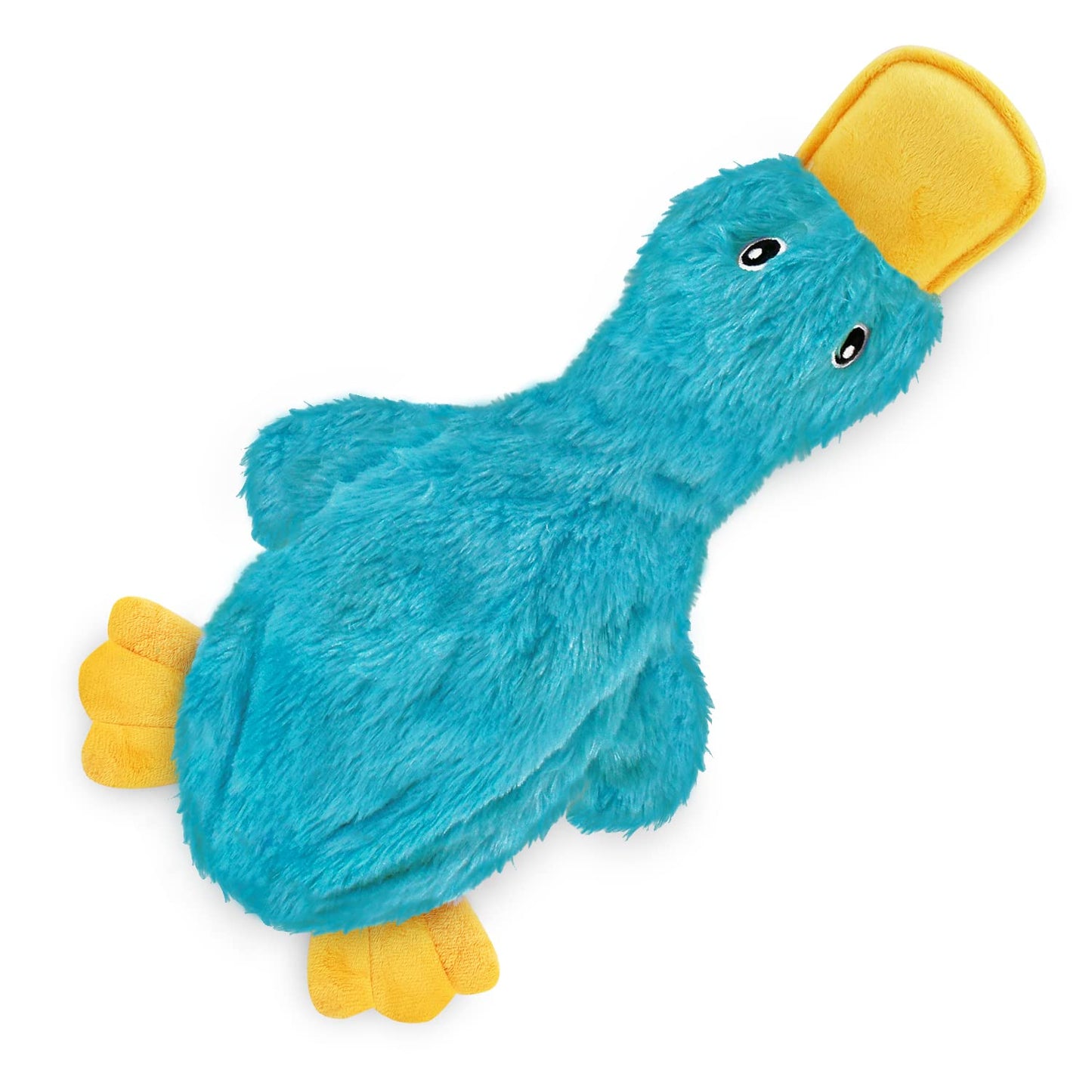 Best Pet Supplies Crinkle Dog Toy for Small, Medium, and Large Breeds, Cute No Stuffing Duck with Soft Squeaker, Fun for Indoor Puppies and Senior Pups, Plush No Mess Chew - Yellow, Purple & Turquoise