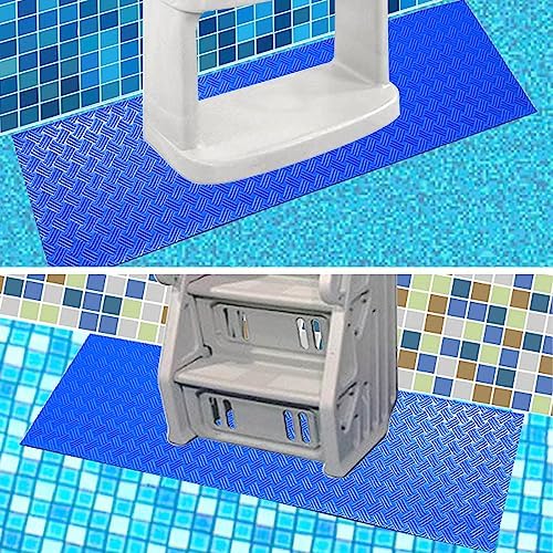 SKARUMMER Swimming Pool Ladder Mat - Protective Pool Ladder Pad Step Mat with Non-Slip Texture, Blue Medium Pool Step Mat, Pool Liner Protection Mat 36 inch X 17 inch