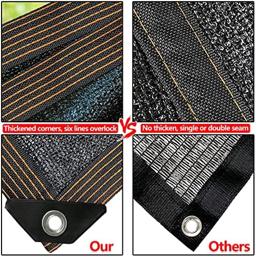 90% Shade Cloth for Garden -12 x 20 FT Durable Mesh Tarp with Grommets, Sunblock Net for Patio for Plants Greenhouse Outdoor Pergola Sun Shade Neting for Chicken Coop Cover