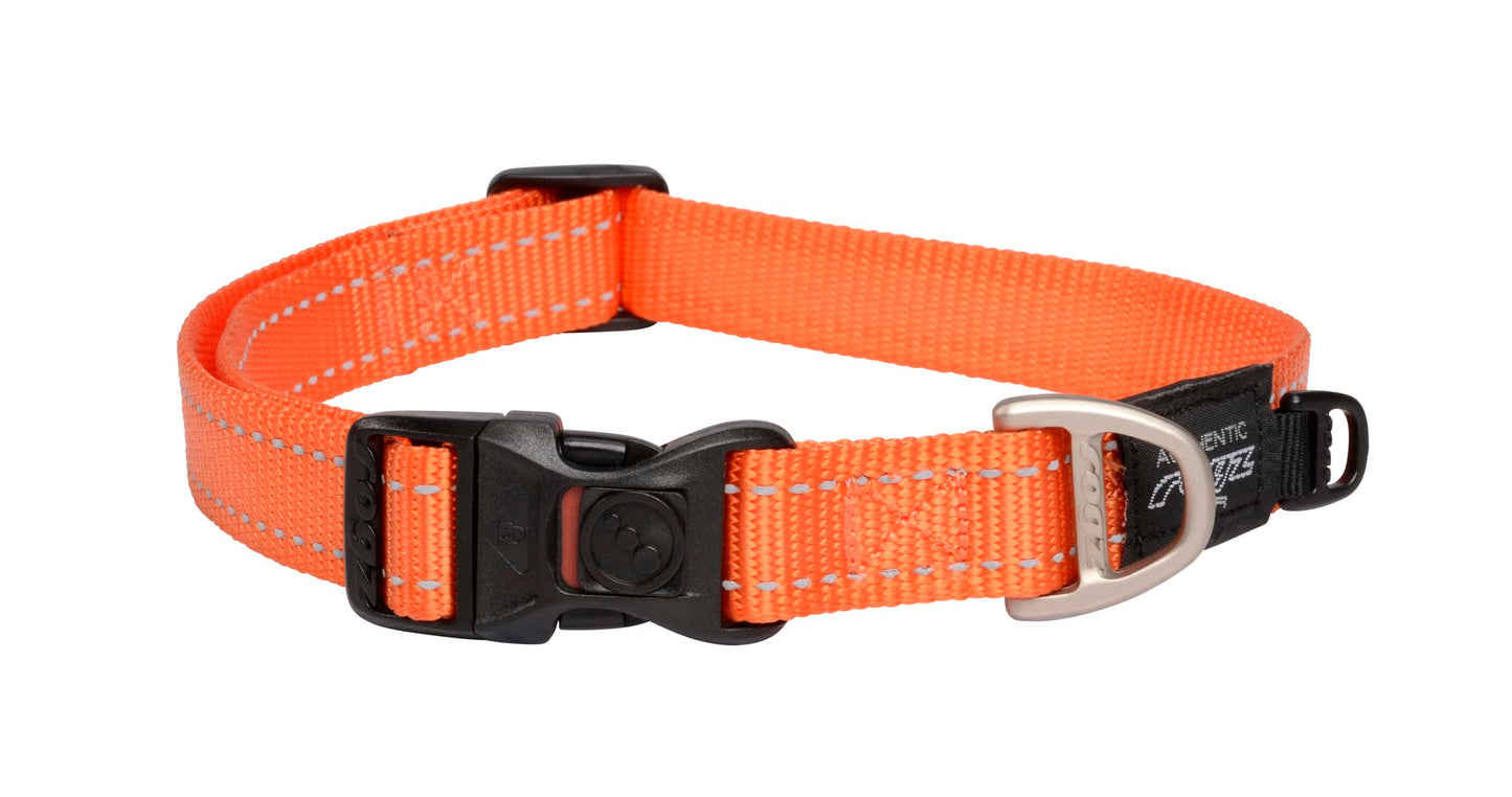 Reflective Dog Collar for Large Dogs, Adjustable from 13-22 inches, Orange