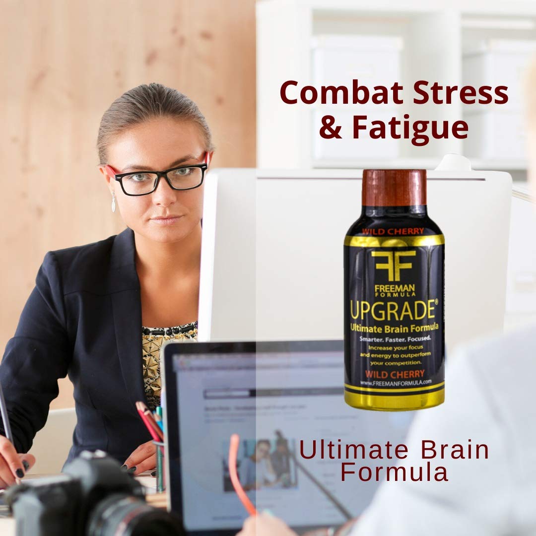 Upgrade Brain Supplement - Enhances Memory, Concentration, Focus & Clarity - Proprietary Blend of AAKG with Beta Alanine, Alpha GPC, Green Tea & Ginkgo Biloba-2 Fl oz (12 Pack)