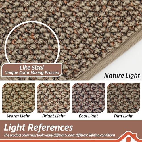 BEQHAUSE Dirt Trapper Door Mat 20" x 32", Non-Slip Washable Doormats Entrance Mat, Dirt Resistant and Absorbent Welcome Mat, Low Profile Floor Mats for Front Back Door and Entryway, Beige
