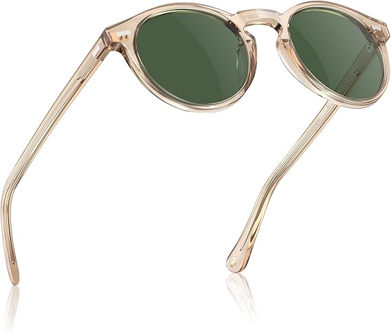 CARFIA Vintage Polarized Sunglasses for Men UV400 Protection Retro Fashion Eyewear Hand-crafted Acetate Frame CA5288L