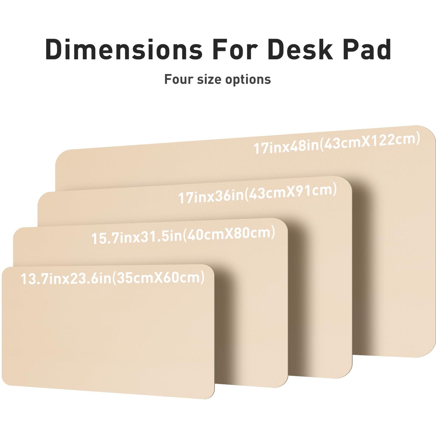 Aothia Large PU Leather Desk Pad Protector – Non-Slip Mouse Pad & Writing Mat for Office/Home, Waterproof, Easy to Clean (48" x 17", Soft Peach)