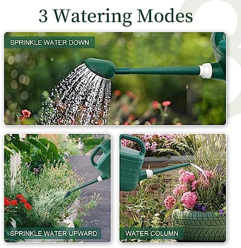 2 Gallon Watering Can for Outdoor Plants with Removable Long Spout and Stainless Steel Sprinkler Head, Large Plastic Watering Can for Garden Flowers Plants