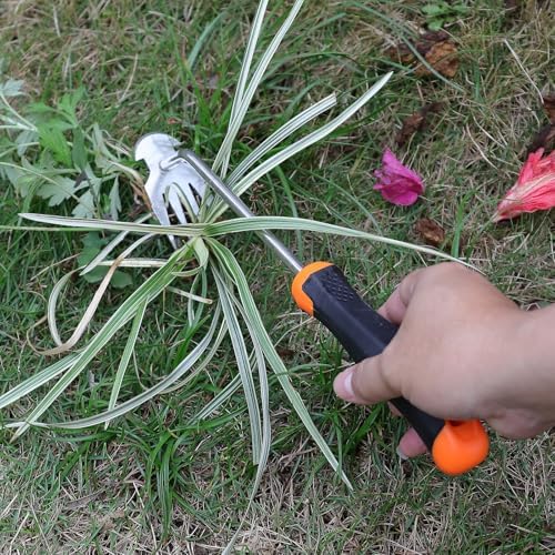 Weed Puller Tool,Portable Garden Weeder Tool,2024 New Manganese Steel Weeding Tools,For Hand Weeder Puller for Vegetable Gardening Backyard Farm Planting & Uprooting Weeding Tool (Rubber Handle)