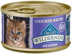 Blue Buffalo Wilderness High-Protein Grain-Free Wet Kitten Food, Chicken Paté Recipe, 3-oz Cans, 24-Count
