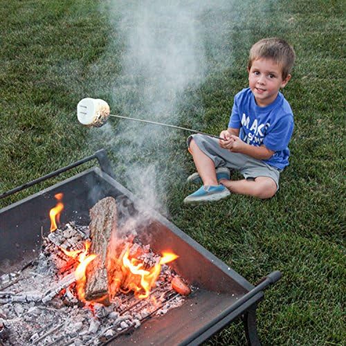 MalloMe Smores Sticks for Fire Pit - Accessories for Campfire Marshmallow Roasting Sticks Smores Kit Outdoor - Smore Skewers Hot Dog Fork For Outside, Camping Essentials Bonfire Gear Long 32" 8 Pack