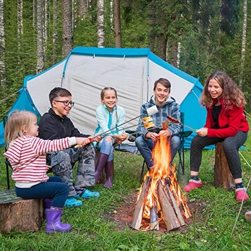12 PCS Marshmallow Roasting Sticks, Telescoping Smores Sticks for Open Fire Pit, 32 Inch Long Marshmallow Toasting Barbecue Forks S'mores Skewers for Campfire Camping Hotdog Hot Dog Bonfire Grill