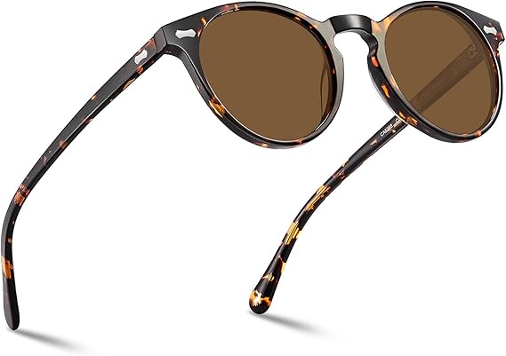 CARFIA Vintage Polarized Sunglasses for Men UV400 Protection Retro Fashion Eyewear Hand-crafted Acetate Frame CA5288L