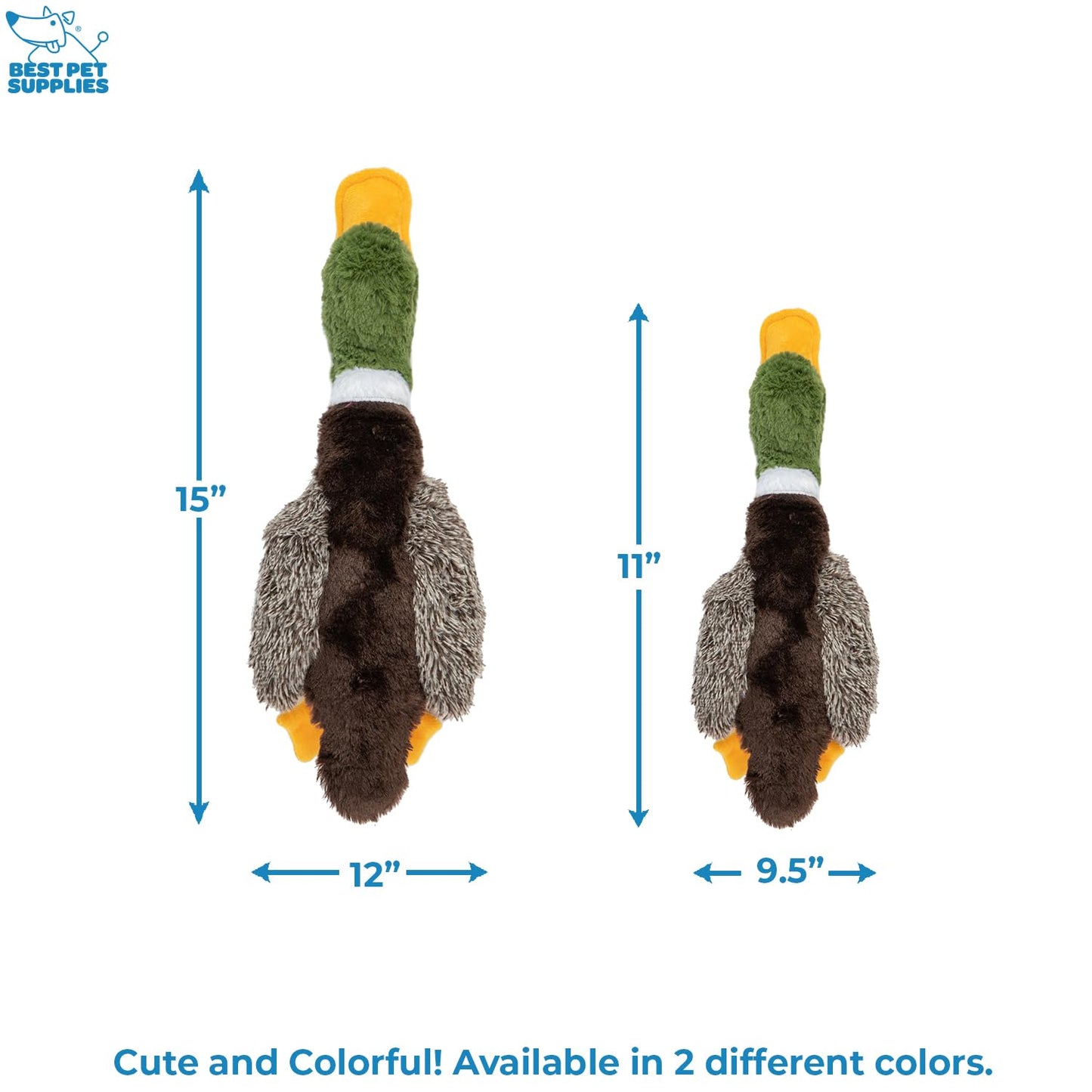 Best Pet Supplies Interactive Mallard Mates Dog Toy with Crinkle and Squeaky Enrichment for Small and Medium Breed, Cute and Plush - 3 Ducks (Mystery Box), Medium
