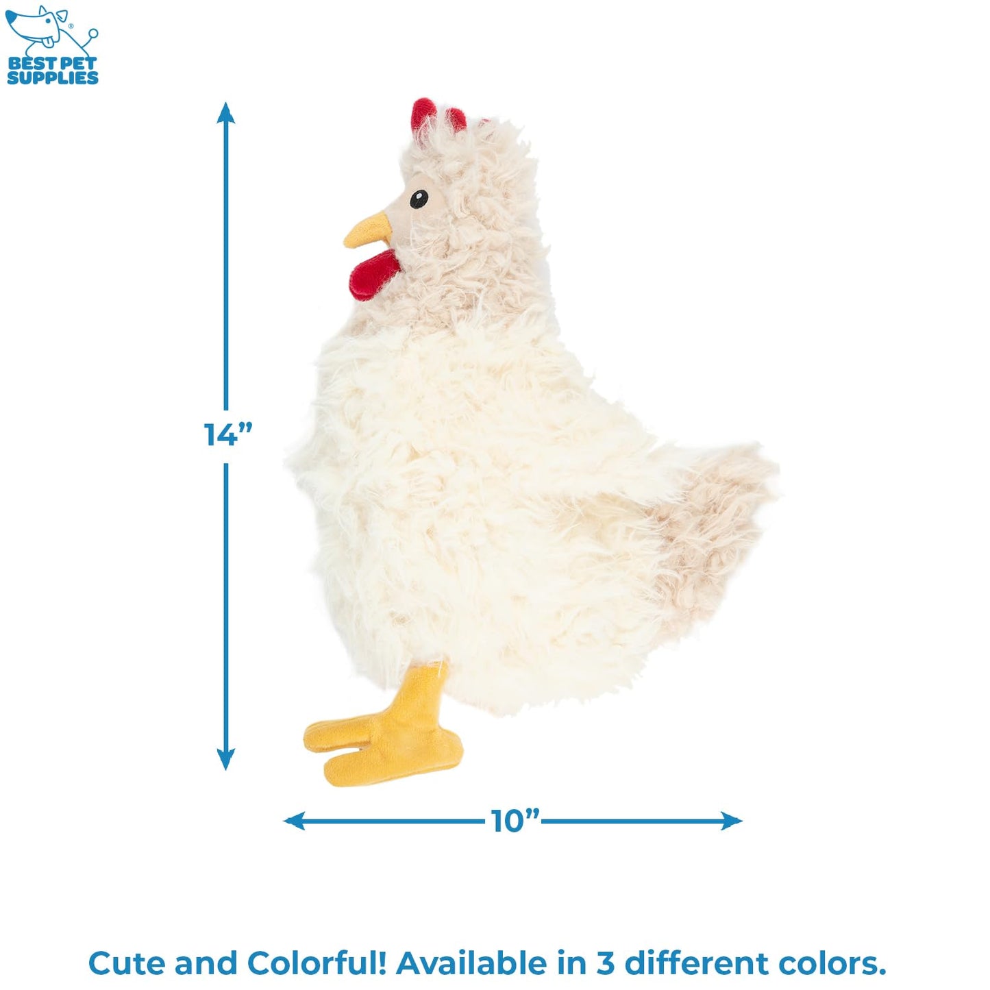 Best Pet Supplies Chicken Crinkle Plush Dog Toys for Interactive Play, Puppy and Senior Indoor Play, Colorful Chicken Toy Shape, Cute and Cuddly - Crinkle Chicken Bundle (Brown, Beige, Wine Red)