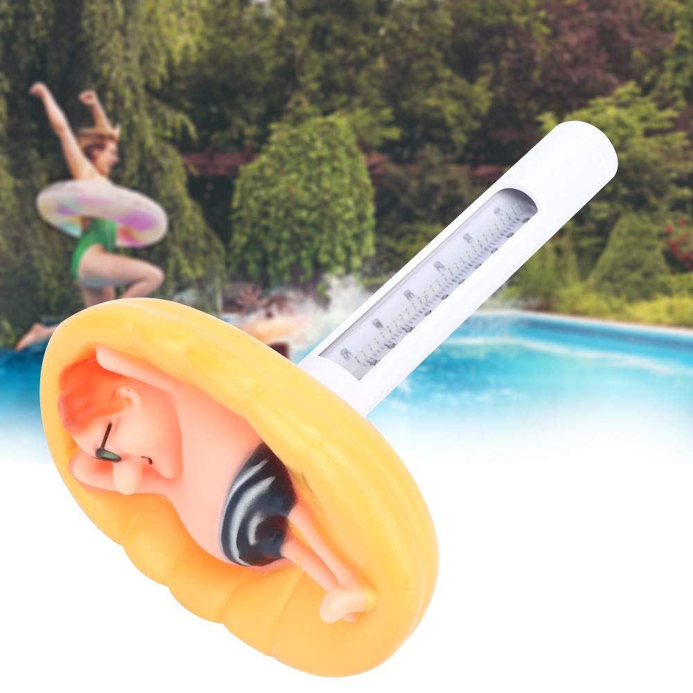Floating Pool Thermometer, Cute Swimming Pool Thermometer with String, Floating Water Thermometer for Swimming Pool, Spa, Aquariums