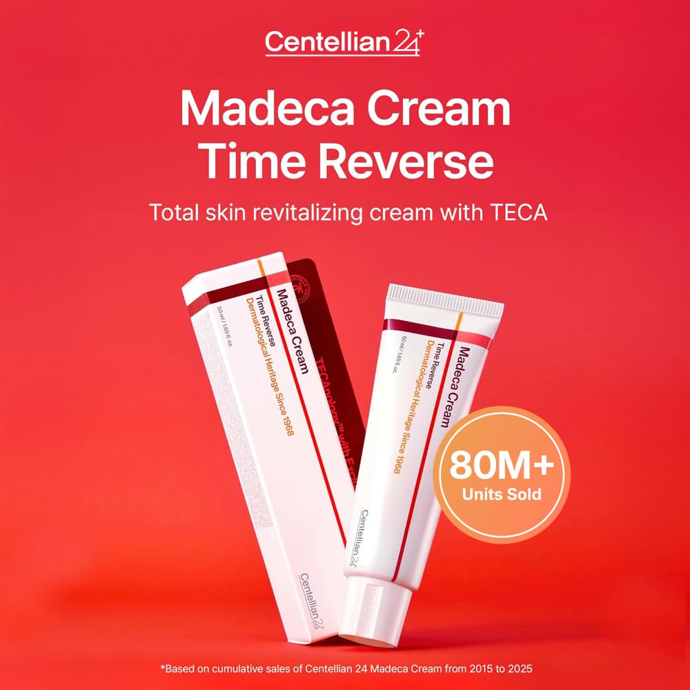 CENTELLIAN 24 Madeca Cream Time Reverse (Season 7) (1.69fl oz) - Advanced Fast-Absorbing & Nourishing, Hydrates, Firms & Reduces Wrinkles, Low Irritation, Korean Skin Care Centella Asiatica, Collagen