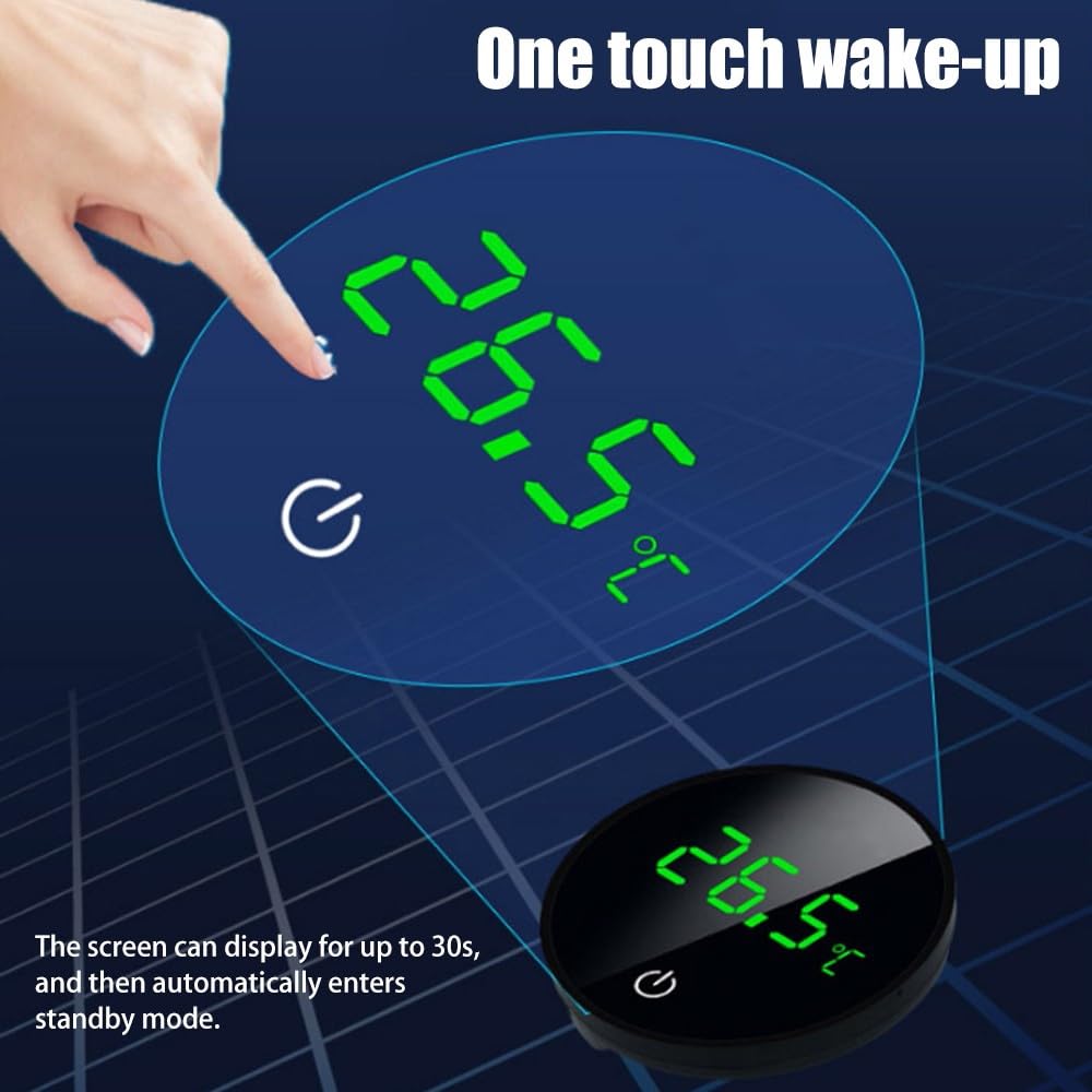 DONGKER Digital Aquarium Thermometer,USB LED Stick-on Fish Tank Thermometer with ℃/℉ Switching Buttons for Aquarium Temperature Measurement