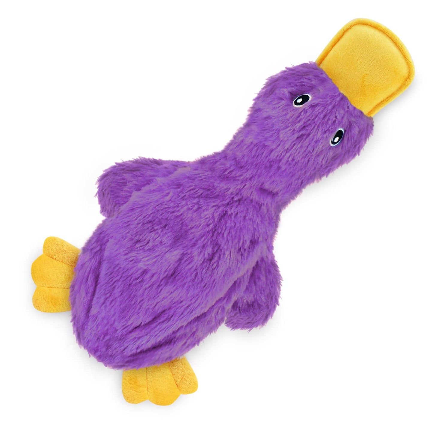 Best Pet Supplies Crinkle Dog Toy for Small, Medium, and Large Breeds, Cute No Stuffing Duck with Soft Squeaker, Fun for Indoor Puppies and Senior Pups, Plush No Mess Chew - Yellow, Purple & Turquoise