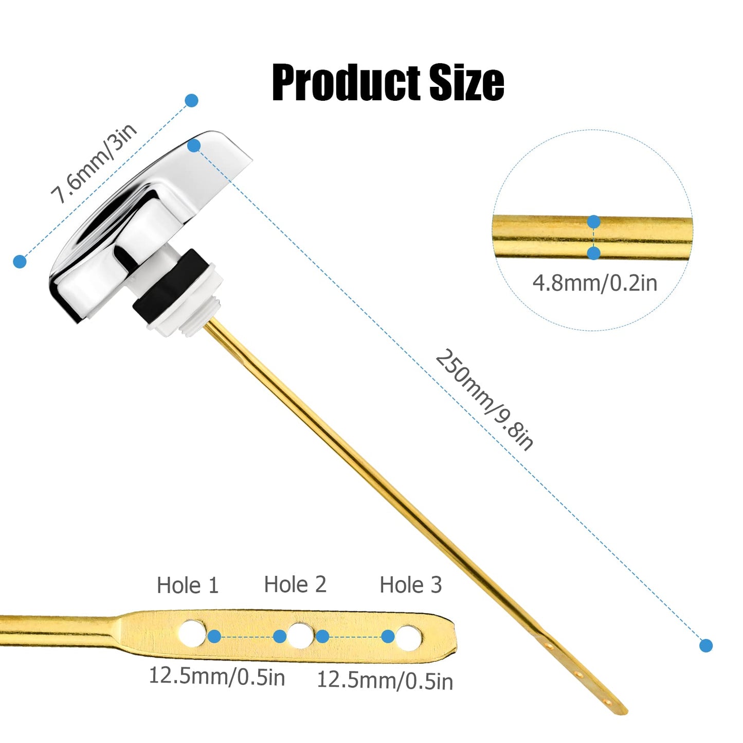 Toilet Handle Replacement Parts, Toilet Tank Flush Lever for TOTO THU004-CP Trip Lvr for St701Cst854884 for TOTO ST701, CST853, CST854, CST884, CST604CEF, CST614CEF Flush Handle