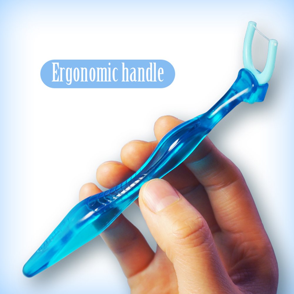 T.Smile Evolutionary Clean Dental Flossers, Kit of Refills Plus Mid-Length Handle (2 Handles + 200 Refills)