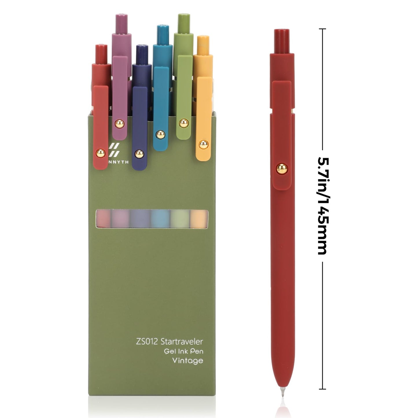 Ddaowanx Gel Pens, 24 Pcs 0.5mm Quick Dry Black Ink Pens Fine Point Smooth Writing Pens, Cute Office School Supplies Gifts for Women (24 Pcs Vintage-Black Ink)