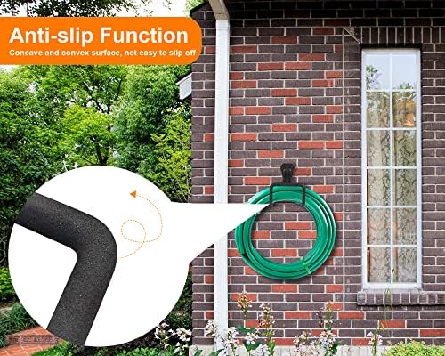 2pcs Heavy Duty Hose Hanger Garden Hose Storage Black Water Hose Holders for Outside Wall Mount Garden Hose Reel Hose Stand