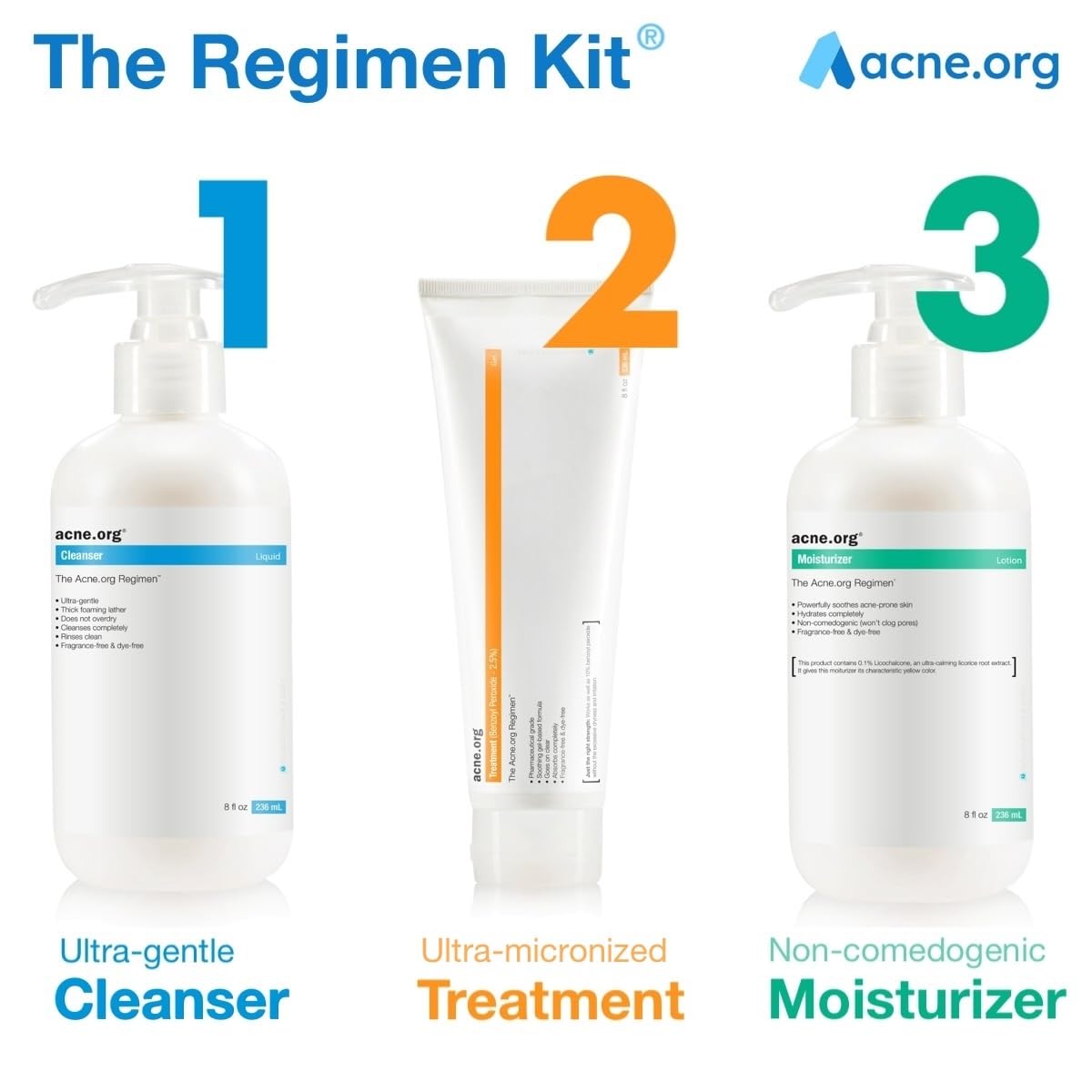 Acne.org Cleanser 8 oz. - Gentle Face Wash for Acne-Prone Skin, Now with Increased Foaming and always pH-Balanced