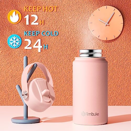 Fimibuke Kids Insulated Water Bottle - 14oz BPA-FREE 18/8 Stainless Steel Travel Tumbler Leak Proof Double Wall Vacuum Kid Cup with Straw Metal Water Bottle for School Boys Girls(2 Pack, Candy/Bubble)