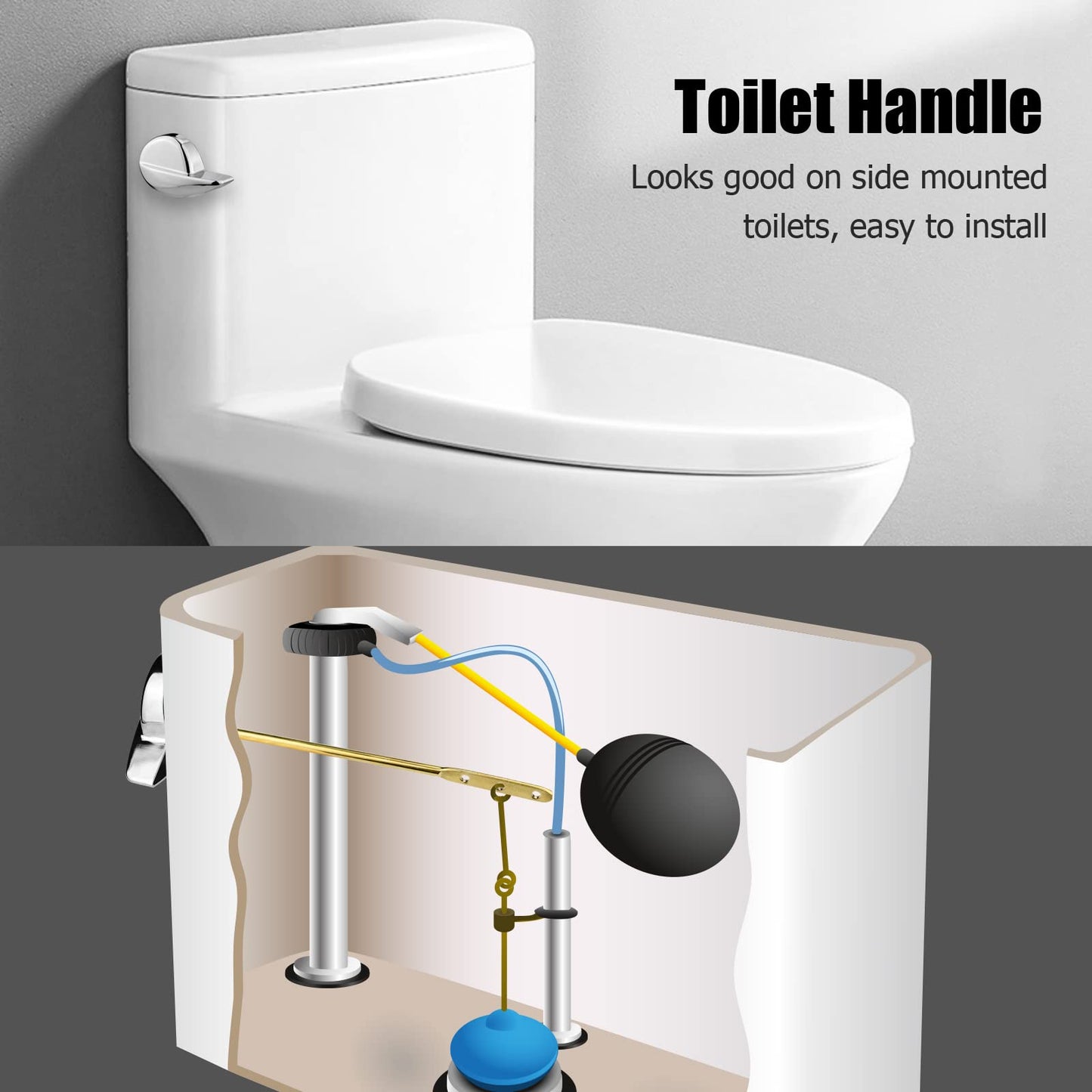 Toilet Handle Replacement Parts, Toilet Tank Flush Lever for TOTO THU004-CP Trip Lvr for St701Cst854884 for TOTO ST701, CST853, CST854, CST884, CST604CEF, CST614CEF Flush Handle