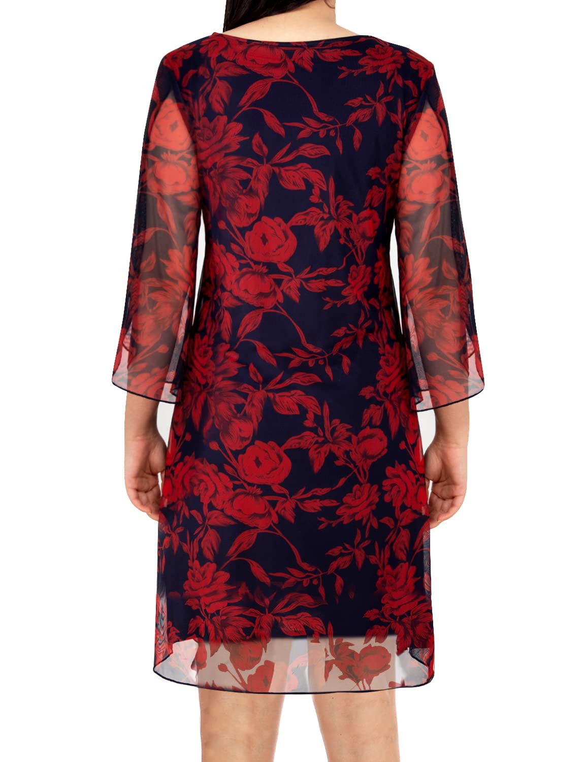 SeSe Code Wedding Guest Dresses for Women 2025 Wedding Guest Elegantes Spring Summer Dress Casual Formal Party Evening Cocktail Cruise Bridesmaid Ladies Mother Womens Flattering Blue Red Flower XL