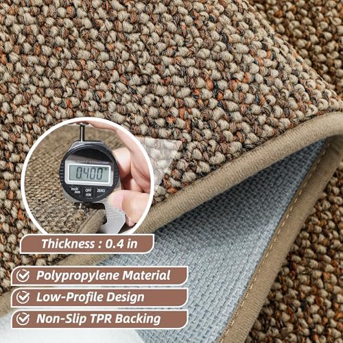 BEQHAUSE Dirt Trapper Door Mat 20" x 32", Non-Slip Washable Doormats Entrance Mat, Dirt Resistant and Absorbent Welcome Mat, Low Profile Floor Mats for Front Back Door and Entryway, Beige