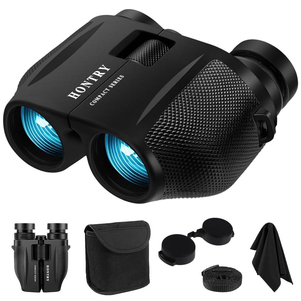 Hontry Binoculars for Adults and Kids, 10x25 Compact Binoculars for Bird Watching, Theater and Concerts, Cruise Ship and Sport Games